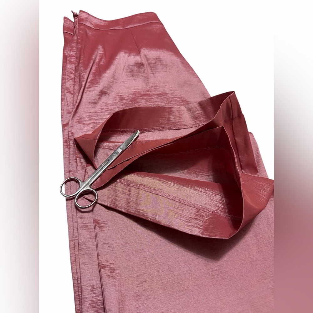 Preston & York Thea Taffeta Wide Leg Pants Sz 6 Rose Pink Satin High Waist NWT - Picture 6 of 8